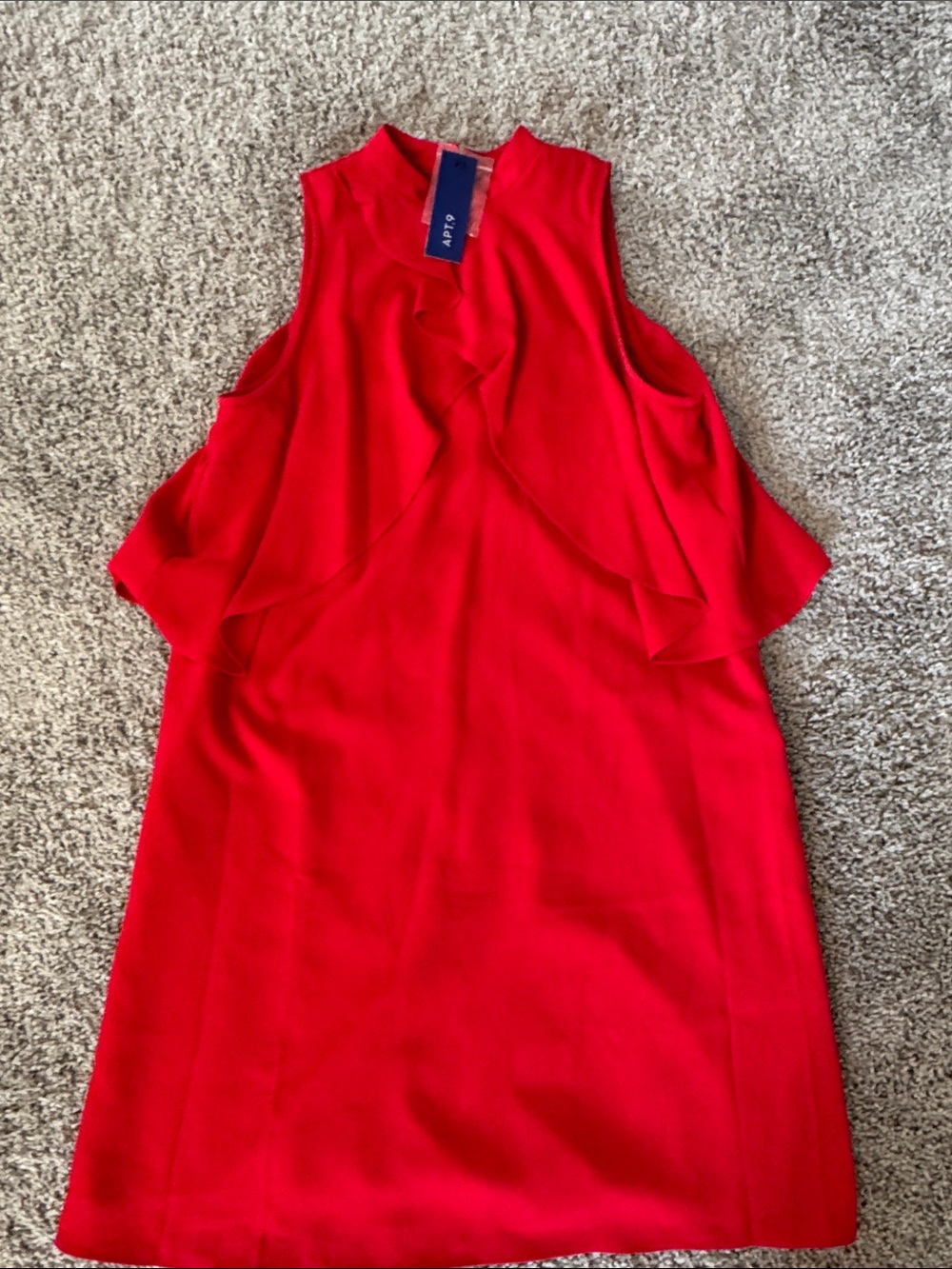 Apt. 9 Red Sleeveless Ruffle Midi Dress